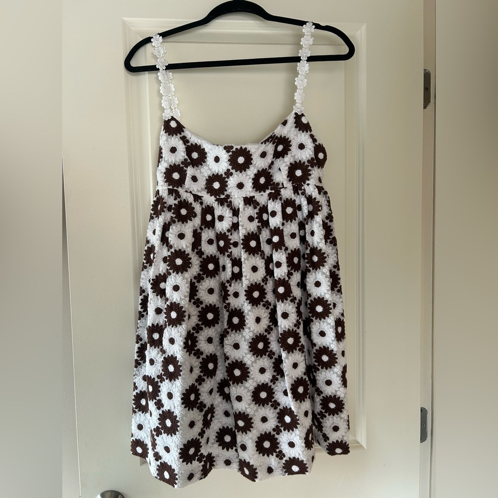 Milly Babydoll Sundress - Brown and White Floral